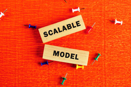 The concept phrase of the SCALABLE MODEL. Conceptual business model symbol. Copy space.の写真素材