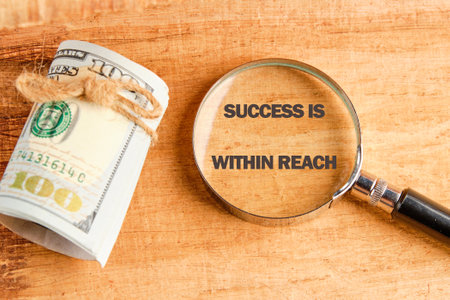 Business professionals concept. Words SUCCESS IS WITHIN REACH.の写真素材