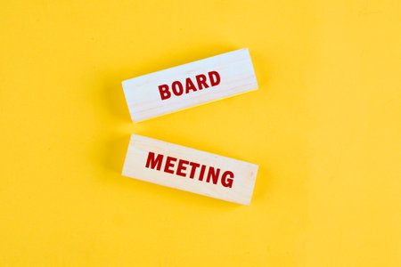 The conceptual phrase of the BOARD MEETING. Business and Meeting agenda concept. Copy space.の写真素材