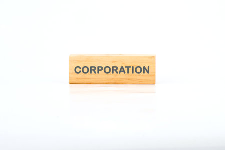 The concept word CORPORATION. Personal Income Tax, Corporate Tax, Financial Research, Documents,...