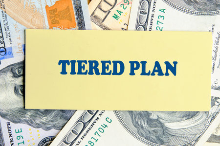 The TIERED PLAN concept phrase. Business concept. A place to copy. Basic concepts of finance....