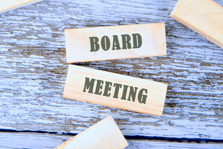 The conceptual phrase of the BOARD MEETING. Business and Meeting agenda concept. Copy space.の写真素材