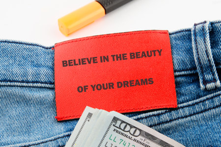 Business and Believe in your Dreams concept. Copy space. Concept words BELIEVE IN THE BEAUTY OF YOUR DREAMS.の写真素材