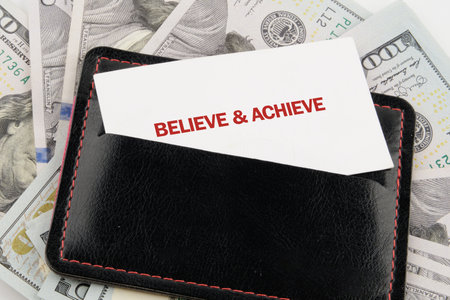 Inspiration quotes concept. BELIEVE and ACHIEVE words.