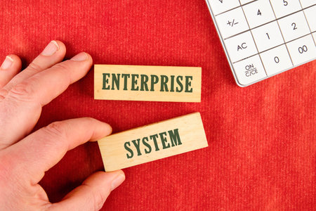 The conceptual phrase of the ENTERPRISE SYSTEM. Business concept. Internet and technology conceptの写真素材