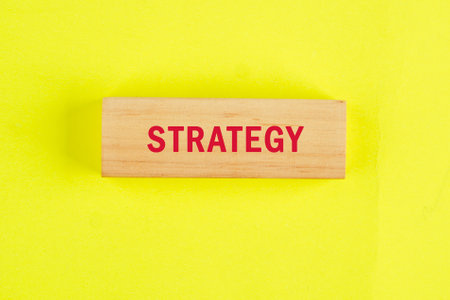 The concept word STRATEGY. Mission vision values symbol. Copy space.の写真素材