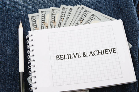 Inspiration quotes concept. BELIEVE and ACHIEVE words.