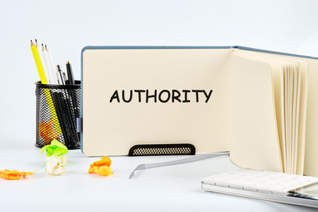 The concept word AUTHORITY. Business concept. A place to copy.の写真素材