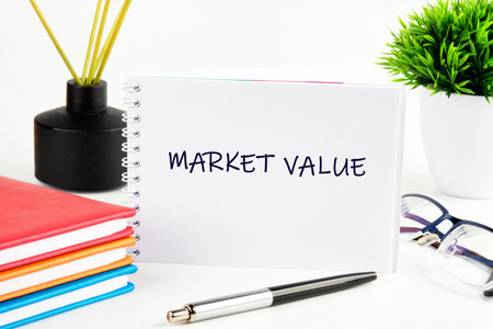 The MARKET VALUE concept phrase. Business concept. A place to copy. Business Team Corporate Marketing Working Concept.の写真素材