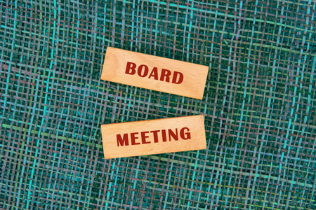 The conceptual phrase of the BOARD MEETING. Business and Meeting agenda concept. Copy space.の写真素材