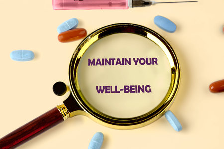 THE CONCEPTUAL PHRASE MAINTAIN YOUR WELL-BEING. health, offering practical CONCEPT.の写真素材