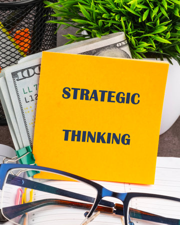 A conceptual phrase on the topic of business STRATEGIC THINKING. Strategic Business Planning concept