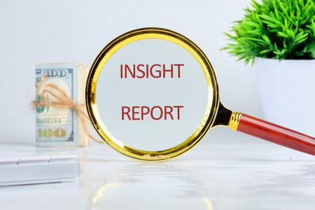 INSIGHT REPORT concept phrase. Business concept. A place to copy. Operations and performance managementの写真素材