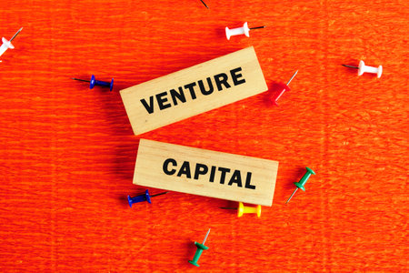 The concept phrase of VENTURE CAPITAL. Business and Venture capital concept. Copy space.