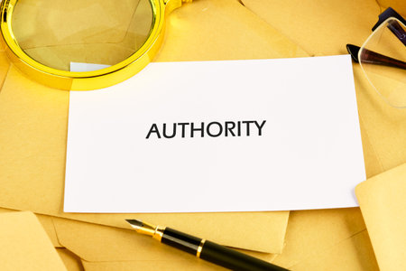 The word AUTHORITY. Business concept. A place to copy.の写真素材