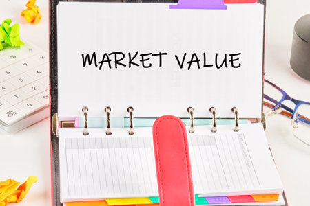 The MARKET VALUE concept phrase. Business concept. A place to copy. Business Team Corporate Marketing Working Concept.の写真素材