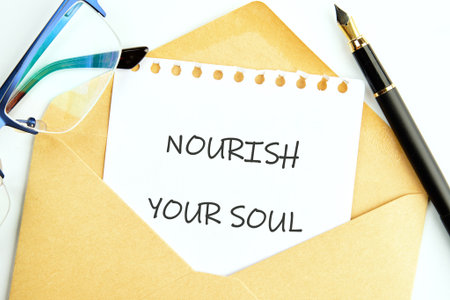 The concept phrase NOURISH YOUR SOUL. The concept of beauty and health.の写真素材