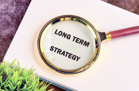 The conceptual text of the LONG TERM STRATEGY. A place to copy. Business concept. Info concept.の写真素材