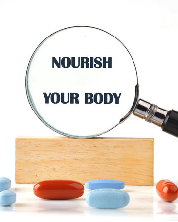 THE CONCEPT PHRASE NOURISH YOUR BODYの写真素材