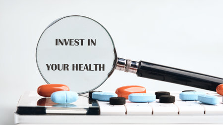 THE CONCEPT PHRASE INVEST IN YOUR HEALTH. Concept health, sport, diet and fitness.の写真素材