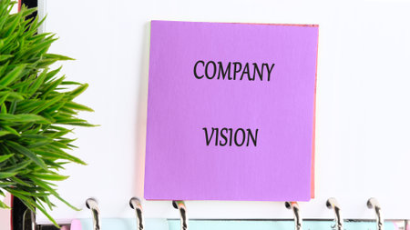 The words of COMPANY VISION. Business concept. A place to copy. Financial, banking, investment,...