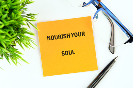 The concept phrase NOURISH YOUR SOUL. The concept of beauty and health.の写真素材