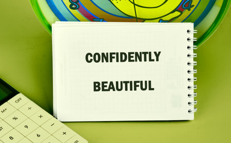 The concept phrase is CONFIDENTLY BEAUTIFUL. The concept of beauty and health.の写真素材