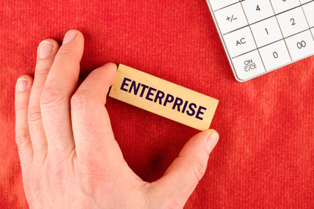 The concept word ENTERPRISE. Success Entrepreneurship Business Startup Technology Internet Network concept.の写真素材