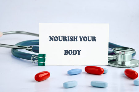 THE CONCEPT PHRASE NOURISH YOUR BODYの写真素材