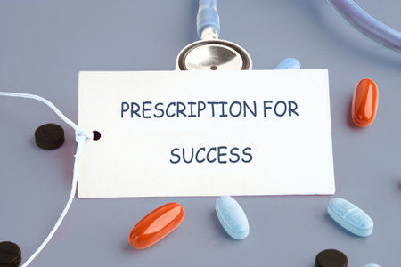 THE CONCEPTUAL PHRASE PRESCRIPTION FOR SUCCESS.の写真素材