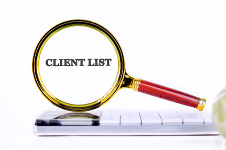The CLIENT LIST concept phrase. Business and finance conceptの写真素材