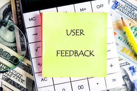 The USER FEEDBACK concept phrase. Business concept. A place to copy. Customer Satisfaction Survey concept.の写真素材