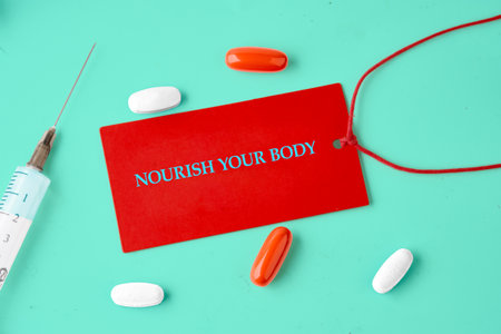THE CONCEPT PHRASE NOURISH YOUR BODYの写真素材