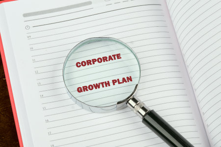 The concept phrase of the CORPORATE GROWTH PLAN. Business success growing growth increase up concept. copy space.の写真素材