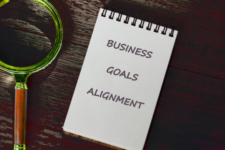 Conceptual text, phrase, words Business Goals Alignment The concept of development and business, strategy and growth. A place to copy.の写真素材