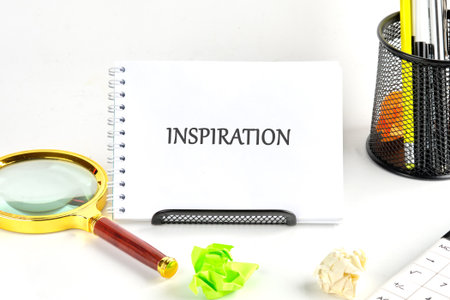 The INSPIRATION concept phrase. Business concept. A place to copy. Creative and smart thinking idea...