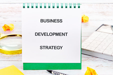 Conceptual text, phrase, words Business Development Strategy The concept of development and business, strategy and growth. A place to copy.の写真素材