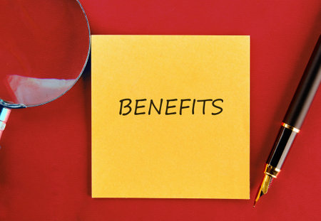 The concept word BENEFITS. Business concept.の写真素材
