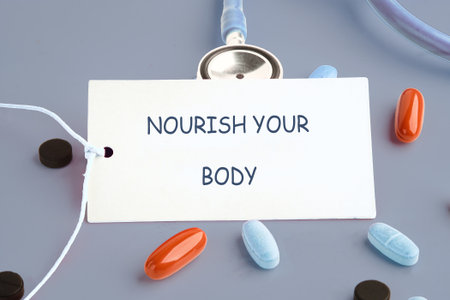 THE CONCEPT PHRASE NOURISH YOUR BODYの写真素材