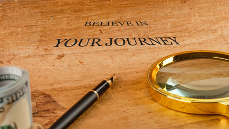 Business Concept words BELIEVE IN YOUR JOURNEY.の写真素材