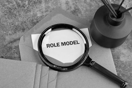 The conceptual text of the ROLE MODEL. Business leadership concept. Copy space.