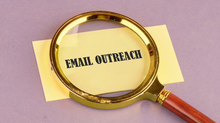 Conceptual text of EMAIL OUTREACH. Business, outreach or outbound concept. Copy space.