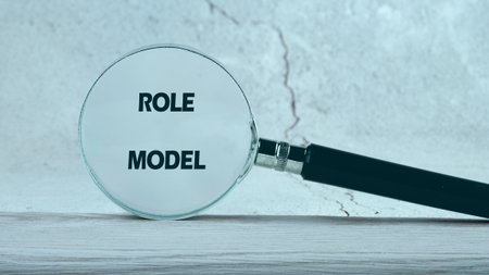 The conceptual text of the ROLE MODEL. Business leadership concept. Copy space.