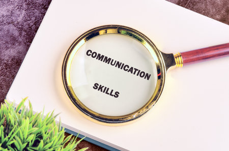 The conceptual phrase COMMUNICATION SKILLS. Business and Skills concept. Copy space. Conceptual...