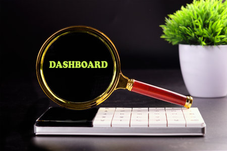 Concept word DASHBOARD. Digital marketing commerce online sale concept