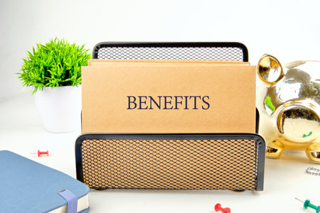 The concept word BENEFITS. Business concept