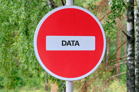 DATA word written on the no traffic sign. Business strategy success concept.の写真素材