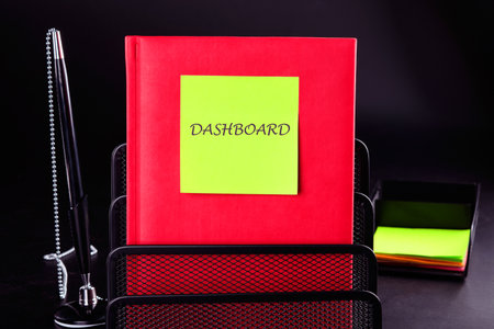 Concept word DASHBOARD. Digital marketing commerce online sale concept.