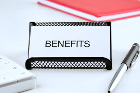 The concept word BENEFITS. Business concept.の写真素材