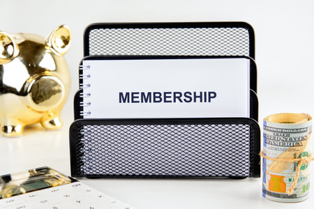 Concept word MEMBERSHIP. Process information concept.